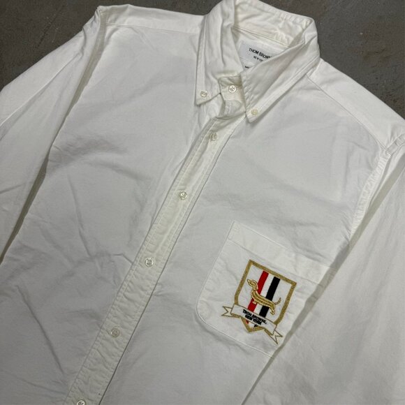 Thom Browne New York Oxford Shirt White Hector Long Sleeve Made in Japan Medium - Picture 2 of 10